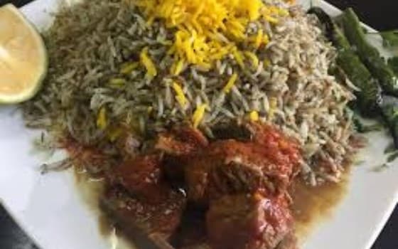 باقالی پلو با ماهیچه گوساله